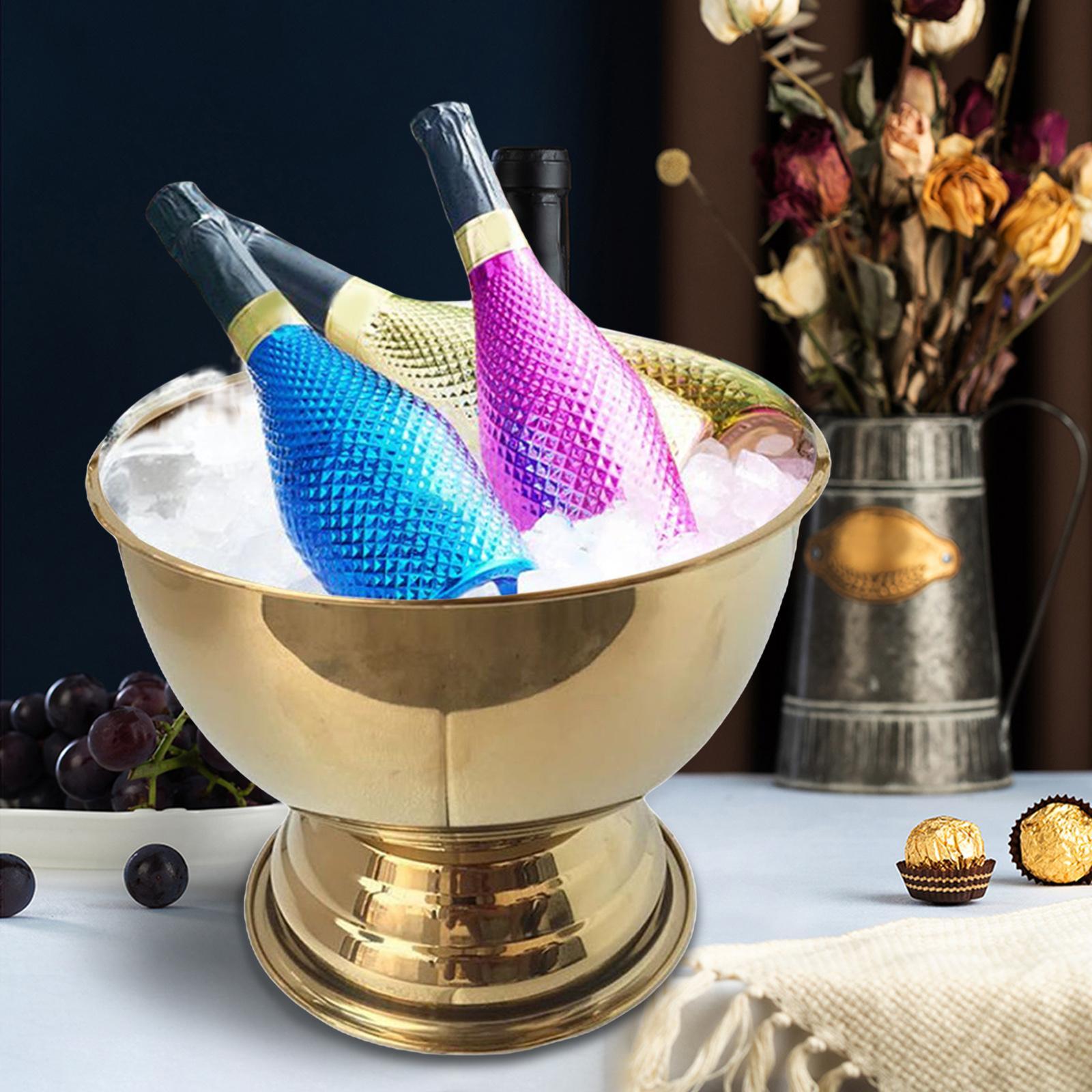 Stainless Steel Wine Beer Cool Ice Bucket Punch Bowls Champagne Cooler for Weddings Outdoor Activities