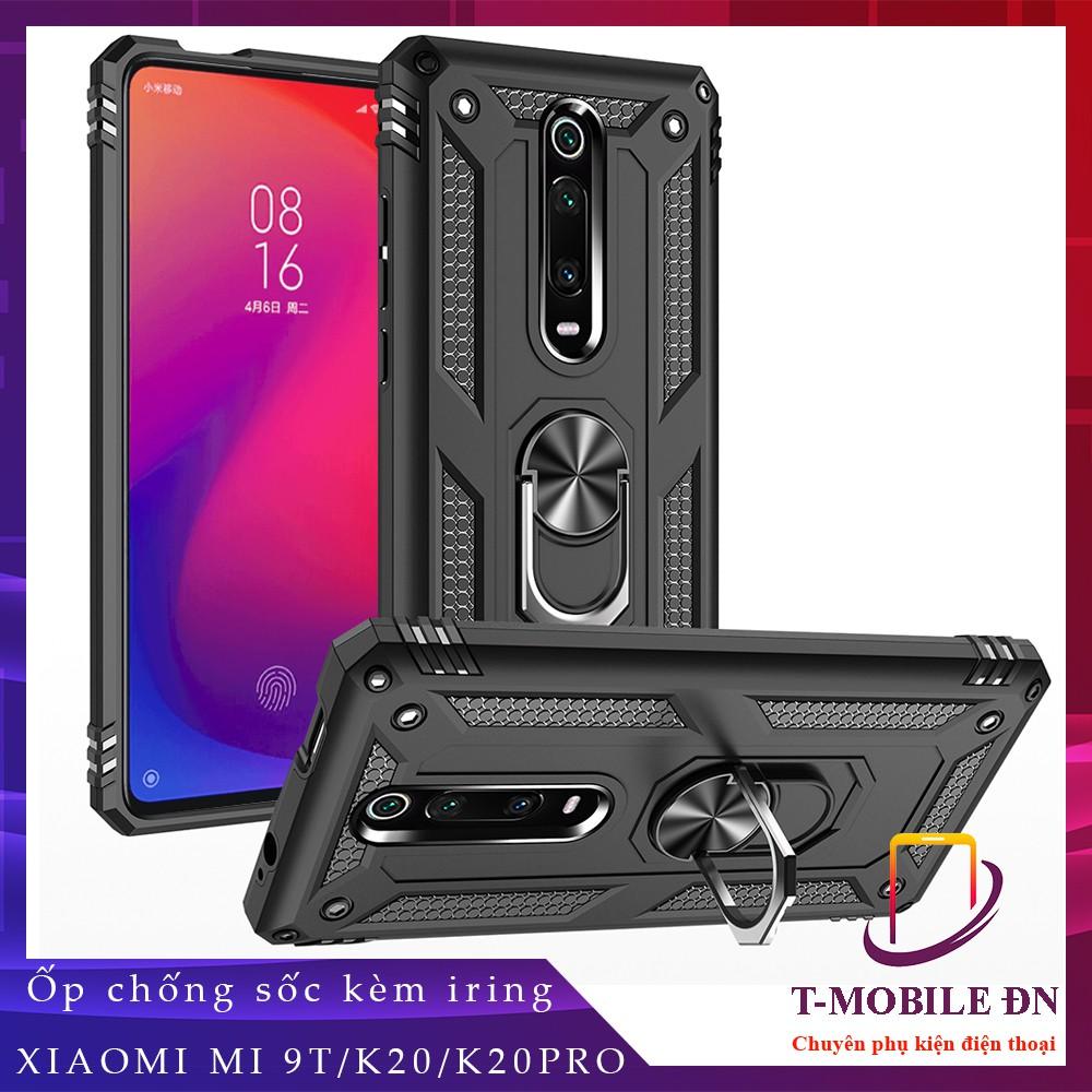 Ốp lưng cho Xiaomi Mi 9T Pro K20 Pro chống sốc 2 lớp kèm nhẫn xoay làm giá đỡ