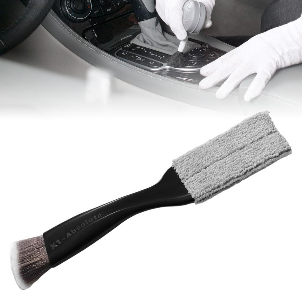 Double Ended Cleaner Car Duster Cleaning Brush for Window Blinds Black