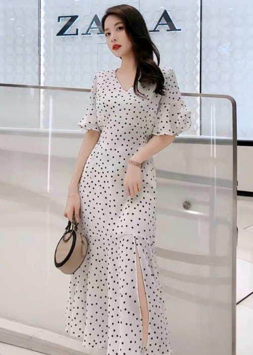 ĐẦM SUÔNG DÀI TRẮNG BI ĐUÔI CÁ damsuong145