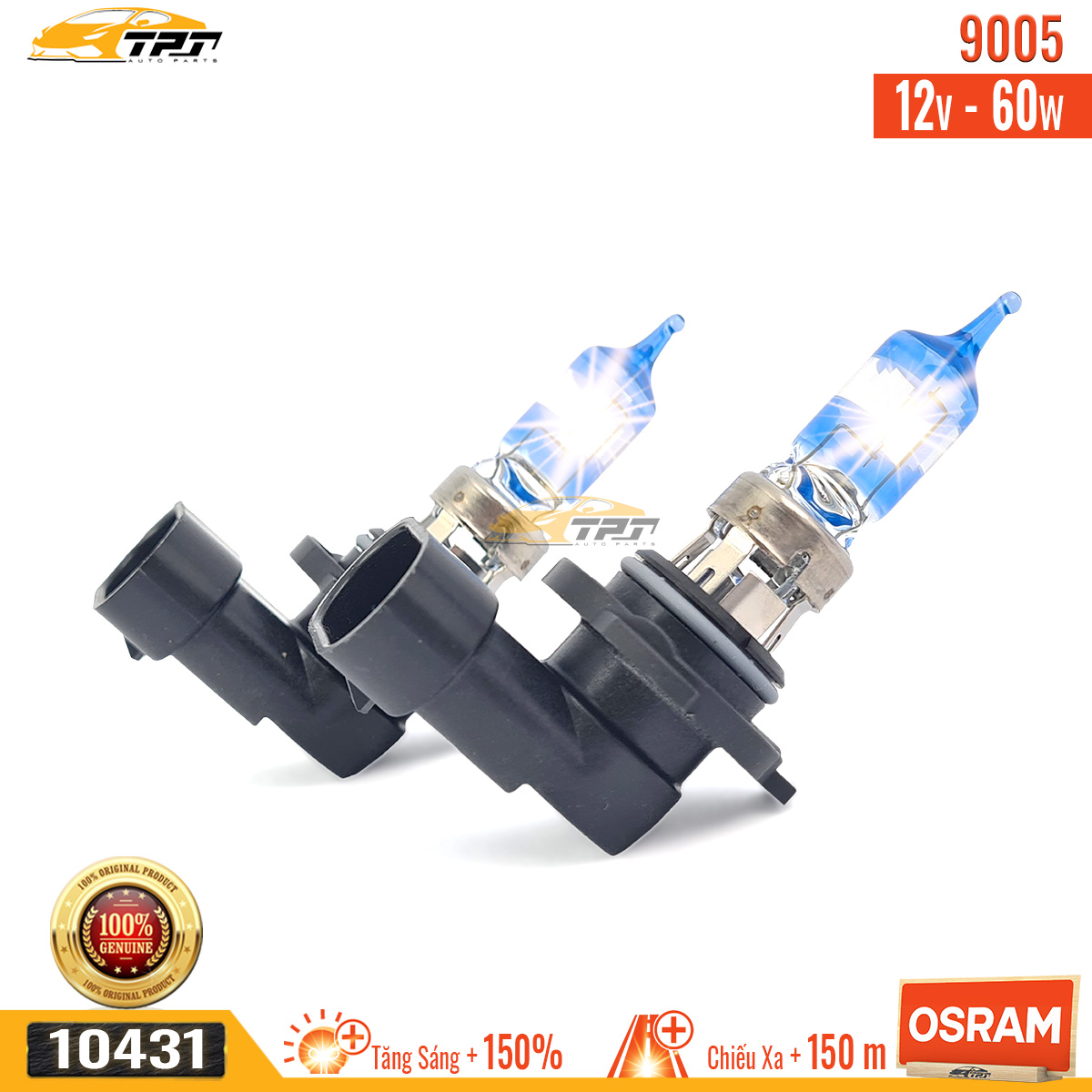 1 Cặp Bóng Đèn Tăng Sáng 150% loại 9005 12V - 60W OSRAM - Germany