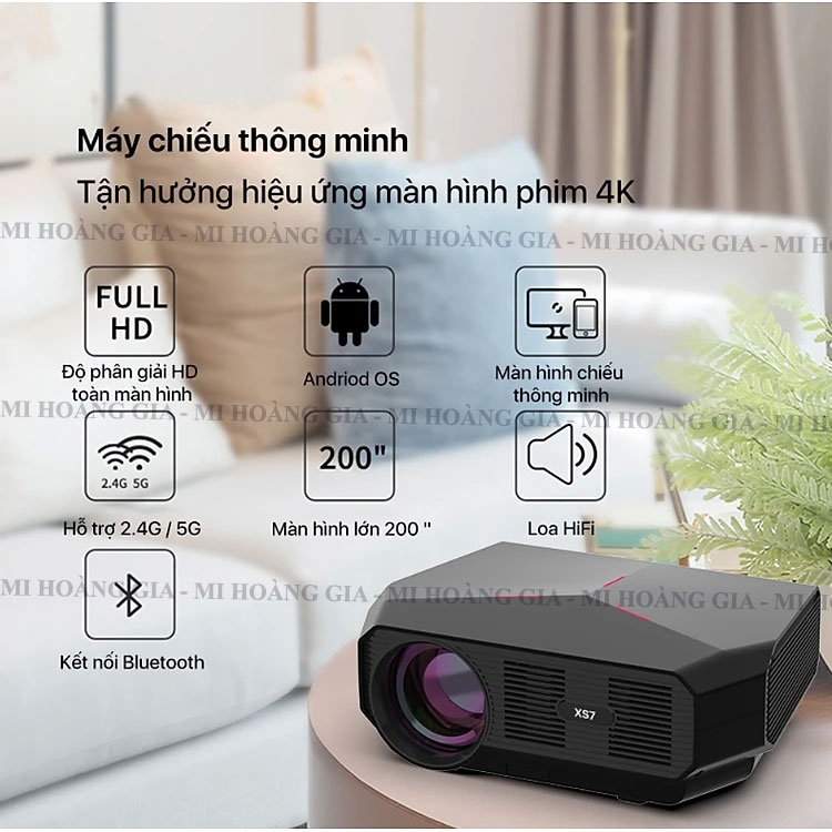 Máy Chiếu Thông Minh Xiaomi Swanfilm XS7 hỗ trợ 4k 1920x1080P Full HD (Bản quốc tế) - Hàng nhập khẩu