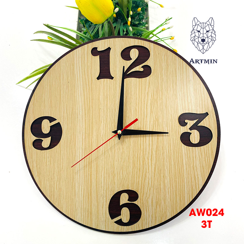 AW024 - Đồng Hồ Gỗ Treo Tường – Hàng Décor Trang Trí Nhà Cửa