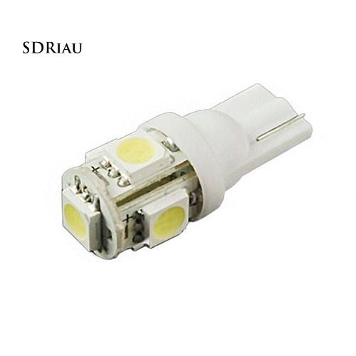 Bộ 10 bóng đèn Xenon T10 W5W 2825 5 SMD 5050 cho xe hơi