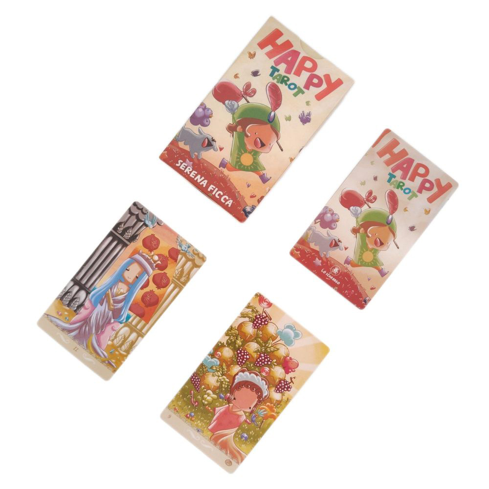 [Size Gốc] Bộ Bài Happy Tarot 78 lá 7x12 cm tặng link hướng dẫn tiếng việt và đá thanh tẩy