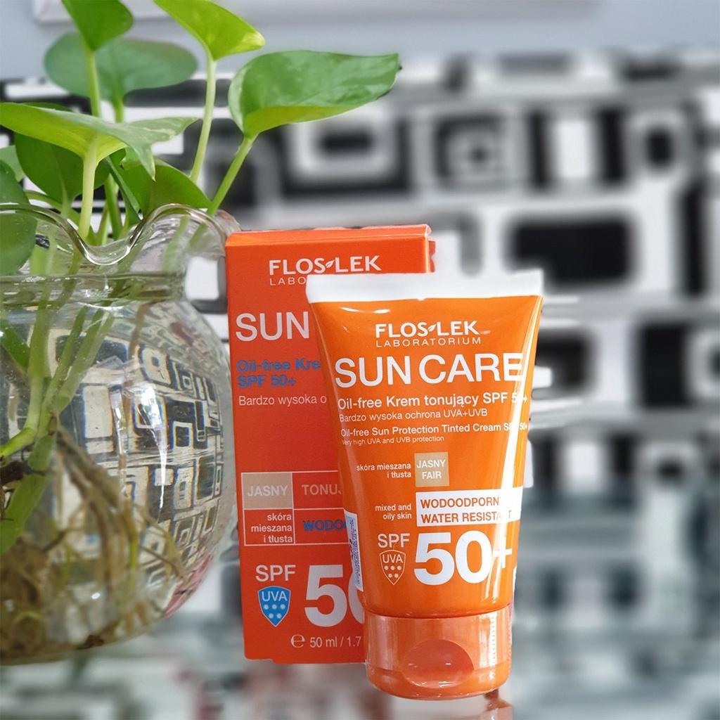 Kem Chống Nắng Kiềm Dầu Floslek Sun Care Oil Free Sun Protection Tinted Cream SPF 50+ Da Hỗn Hợp Da Dầu