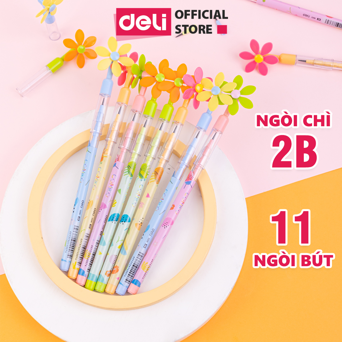 Bút chì khúc 2B Deli – kèm quạt – 1 chiếc - CC091