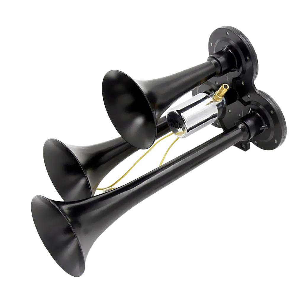 12V-24V Air Horn Kit Triple Trumpet Train for Car Truck Boat RV SUPER LOUD