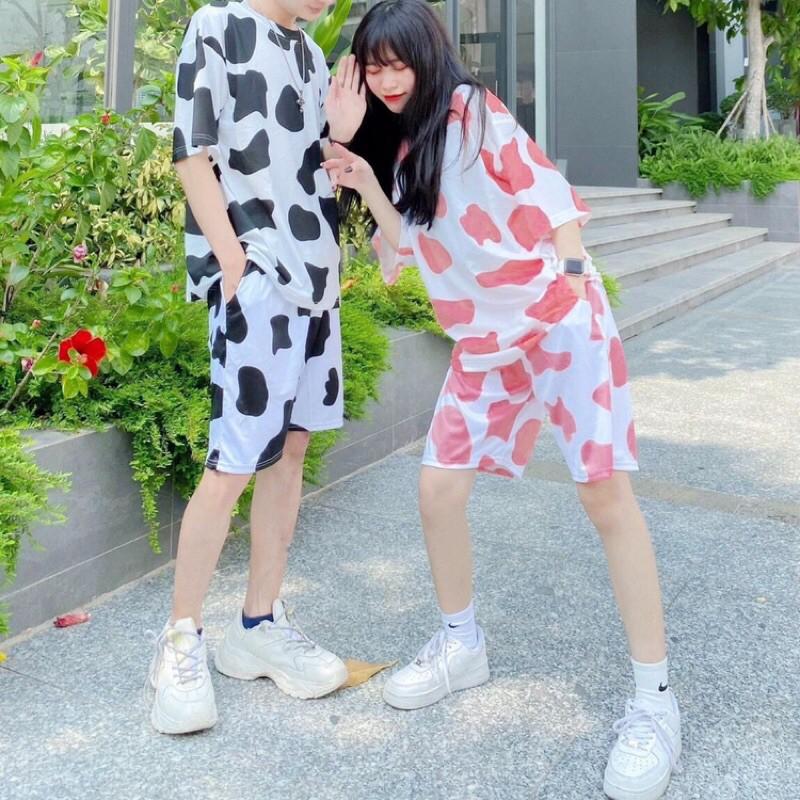 Đồ bộ bò sữa chất cotton form dưới 65kg nam nữ