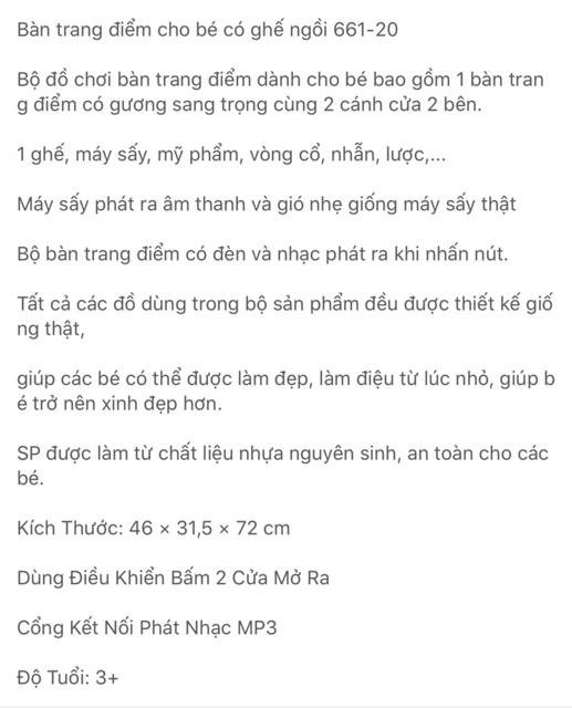 Bàn trang điểm cửa gương điều khiển từ xa