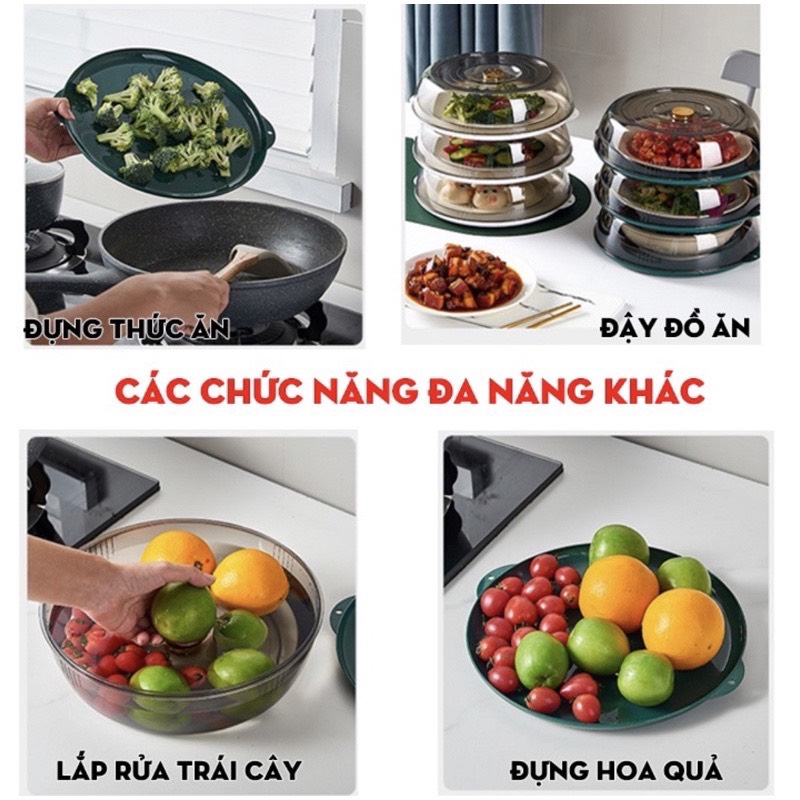 Lồng Bàn Bảo Quản Thực Phẩm 5 ngăn có nắp - Lồng Bàn Chống Bụi Vi Khuẩn Có Thể Tháo Lắp Các Tầng