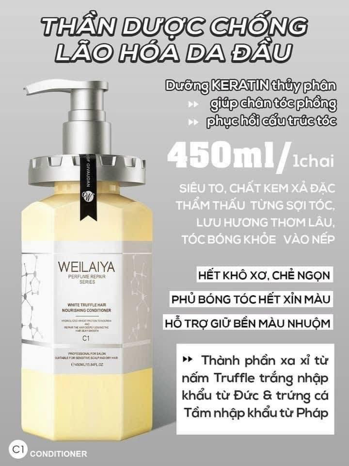 Dầu xả phục hồi đa tầng Nấm Truffle Weilaiya giúp tóc suôn mượt, vào nếp chuẩn salon, hương thơm quyến rũ (chai 450ml)