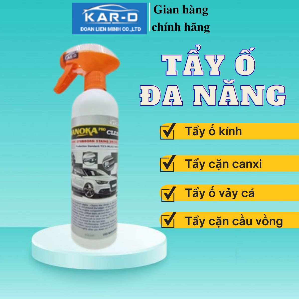 Tẩy ố kính, cặn canxi, ố vảy cá Nanoka Pro Clean 550ml - Technology of USA
