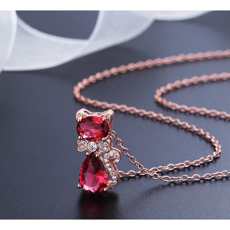 MẶT DÂY CHUYỀN HỒ LY ROSE BERYL TÌNH DUYÊN MAY MẮN TÀI LỘC TẶNG KÈM DÂY ĐEO, HỘP GẤM CAO CẤP