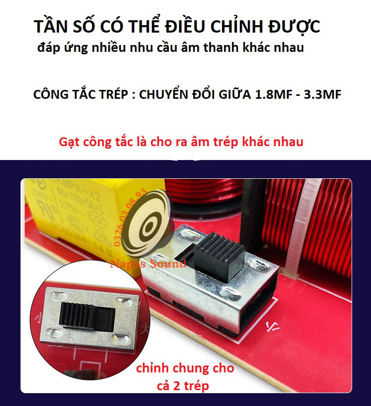 MẠCH PHÂN TẦN LOA ARAY 6 LOA - 2 BASS + 2 MID + 2 TREBLE -  PHÂN TẦN LOA 6 ĐƯỜNG TIẾNG