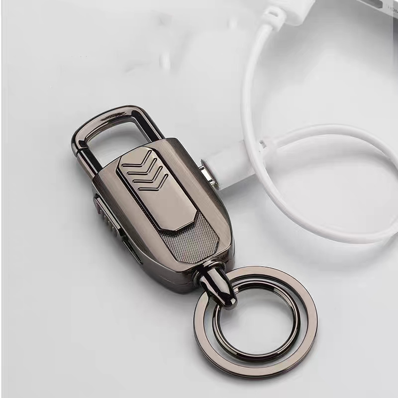 Móc Khoá Bật Lửa Điện Hợp Kim Không Rỉ Sạc Điện USB Chất Lượng Cao