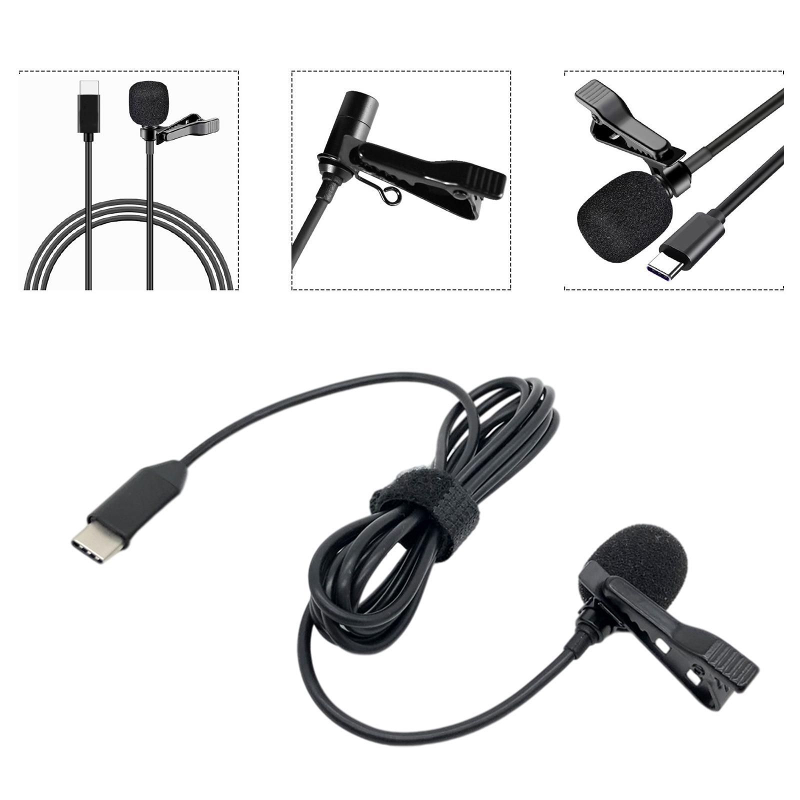 Lavalier Lapel Microphone, Type C Audio Mic Plug & Play Camera Vlogger Video Recording