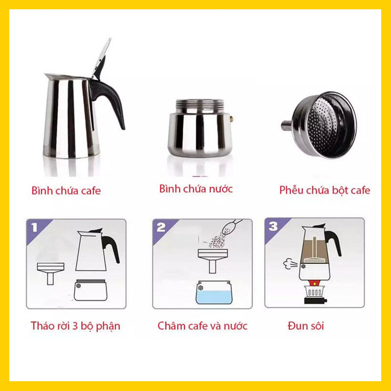 Ấm pha cà phê Moka Express Inox