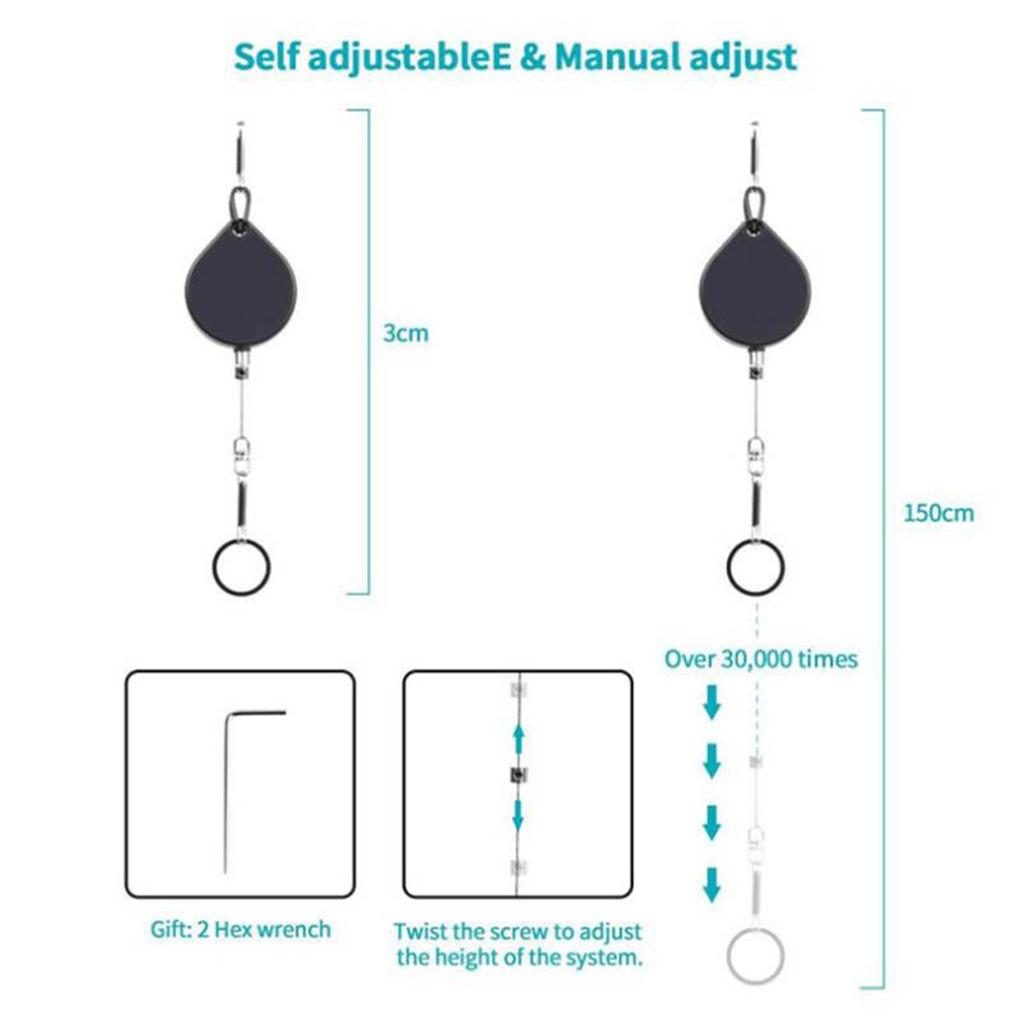 6 Pieces VR Cable Management Ceiling Pulley System Silent Retractable Design