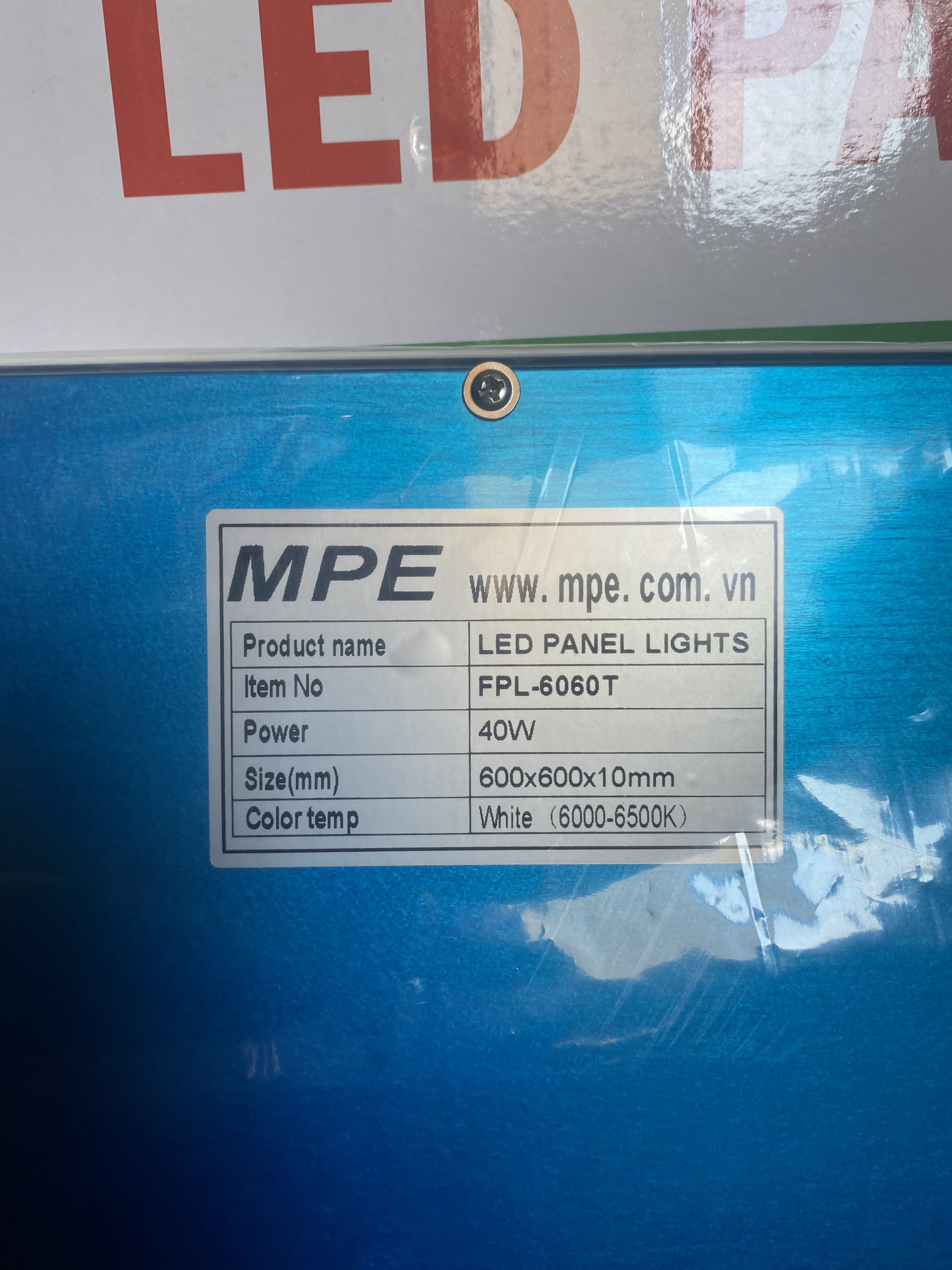 Đèn led Panel MPE FPL-6060 kích thước 60x60 ánh sáng trắng 6500K & vàng 3200K - Hàng chính hãng