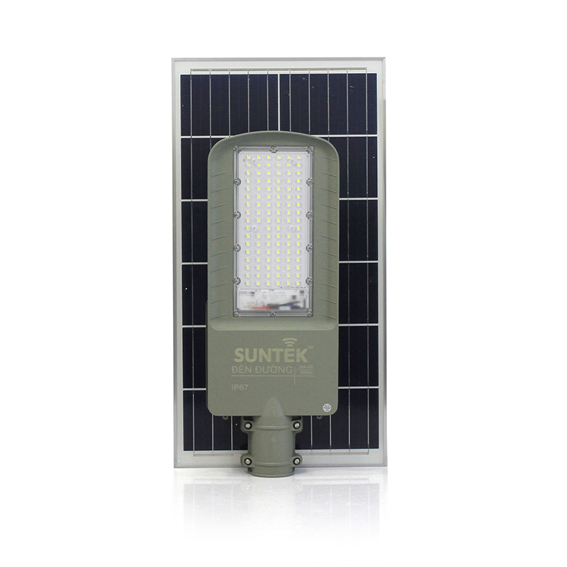 Đèn Đường Năng Lượng Mặt Trời SUNTEK DA-02 Solar Street Light 200W - Chip Led SMD 5054, 2340 Lumen, Sáng 20 giờ, Tự động Bật/Tắt, Điều khiển Từ Xa, Chống Nước/Bụi/Sét