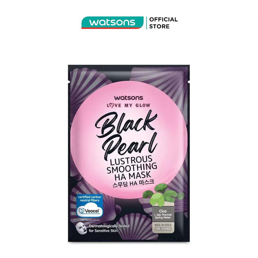 Mặt Nạ Watsons Love My Glow Black Pearl Lustrous Smoothing HA Mask 21ml