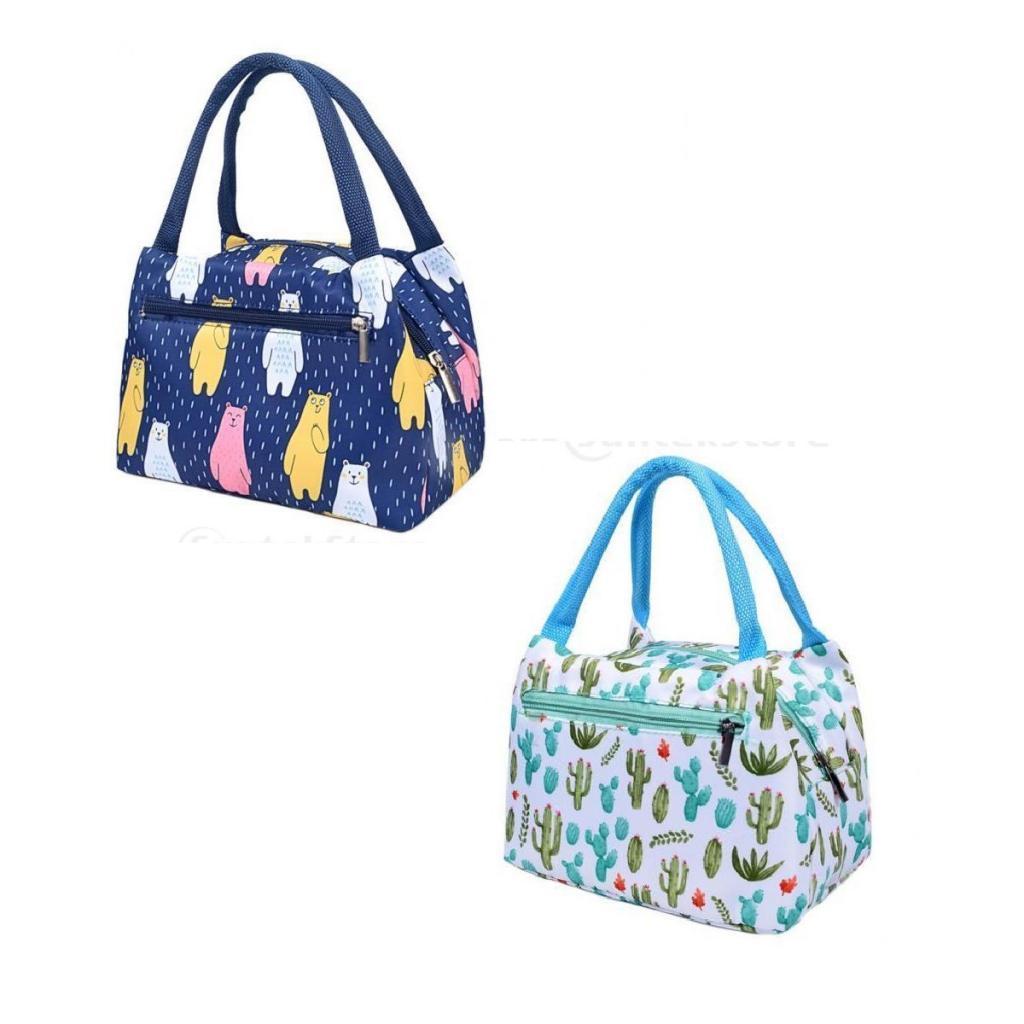 2x Portable Lunch Bag Student Lunch Box Picnic Case Storage Bag