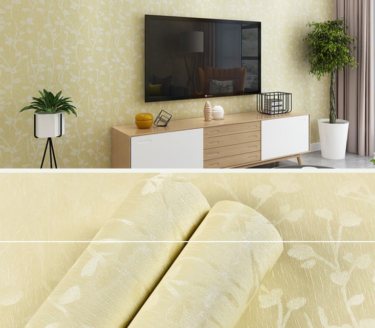 Combo 10 mét giấy dán tường, decal dán tường trang trí nhà cửa DÂY LEO VÀNG khổ 45cm