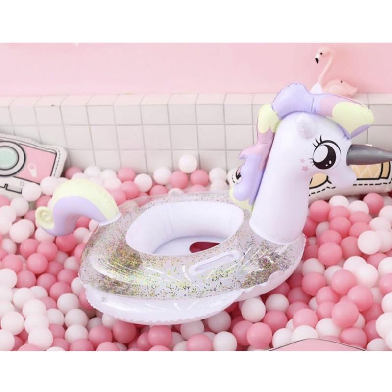 Phao Unicorn tím đi biển cho bé- AIGUGU.BÉBÉ