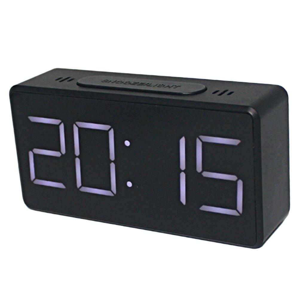 2x LED Digital Alarm Clock 12/24 H Display USB Charger Port for Home Travel