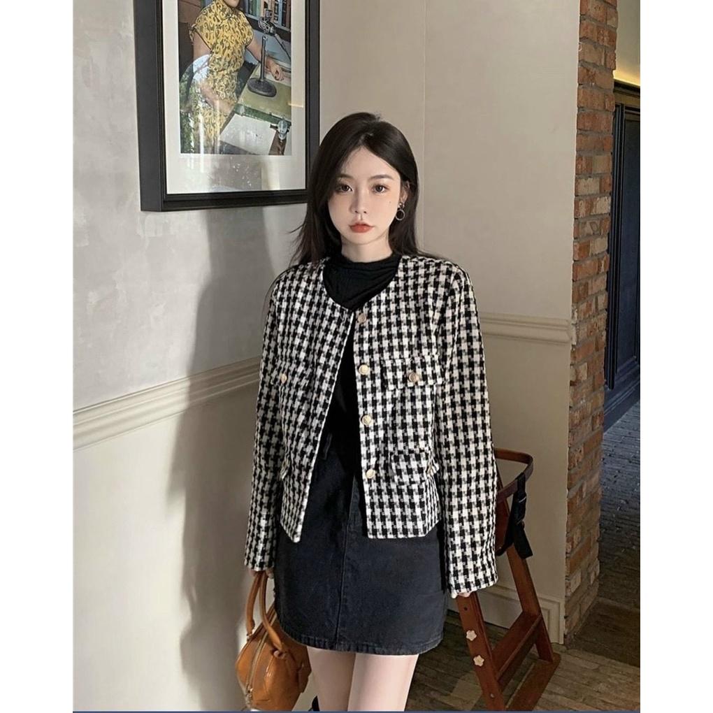 ÁO DẠ TWEED TIÊU KHUY ĐỒNG SIÊU HOT