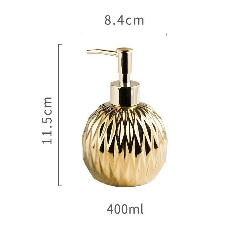 Bình Đựng Xà Phòng Vân Cẩm Thạch Decor Nhà Tắm, Chai Sứ Đựng Dầu Gội Sữa Tắm 400ml Gốm Xứ Cao Cấp