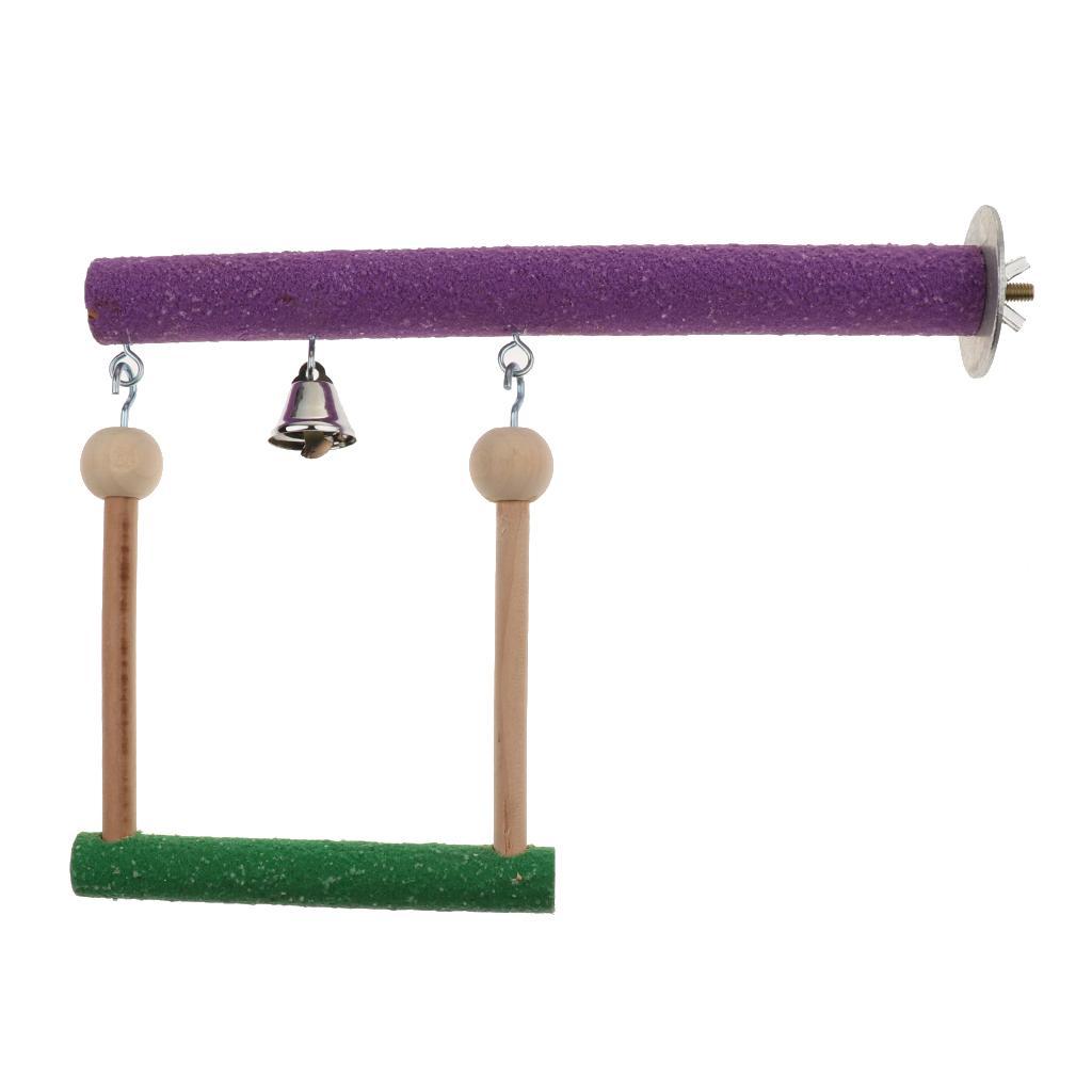 Parrot Bird Wooden Perches Stand Rest Swing for Pet Bird Cage Decoration