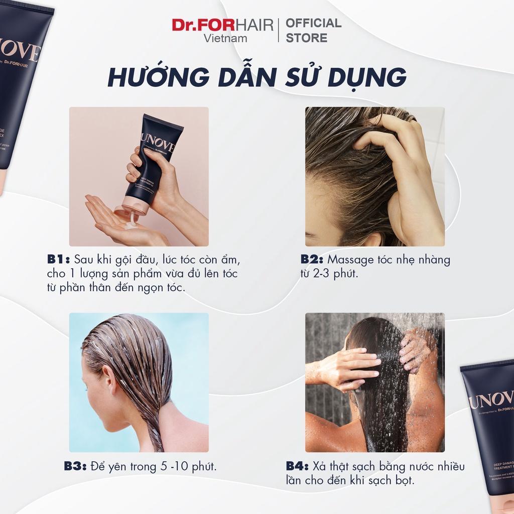 Dầu xả phục hồi nuôi dưỡng chăm sóc tóc khô và hư tổn nặng Dr.FORHAIR UNOVE Deep Damage Treatment Ex