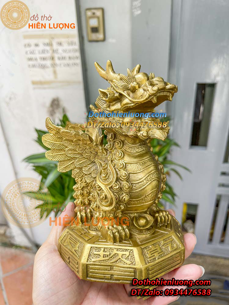 Tượng Bách Giải Đế Bát Quái Bằng Đồng Phong Thủy Kích Thước 18x15cm, Nặng 1,1Kg - Đồ Thờ Hiên Lượng
