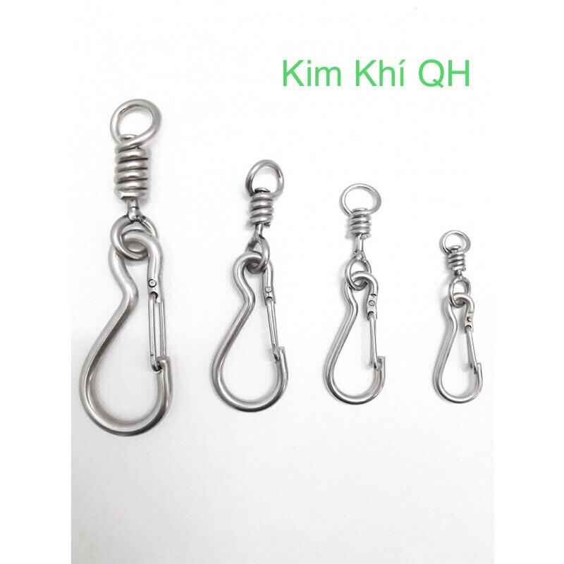 Khoá cổ chó Inox - Móc xích inox kèm chống xoắn