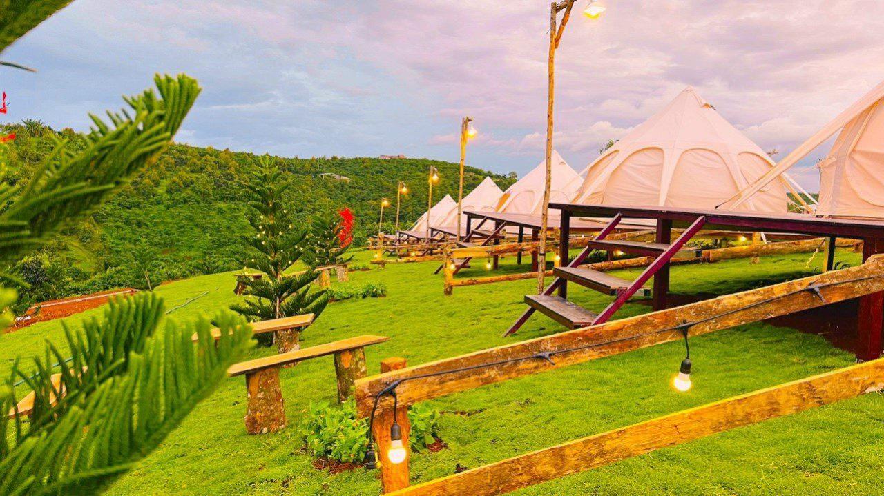Lều hoa sen Glamping,Lều chuông lotus ,LỀU CHUÔNG BÔNG SEN 4M - 5M