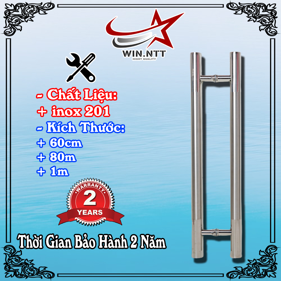 Tay Nắm Inox 201(Xước) - Tay Nắm Cửa Kính Cường Lực, Cửa Nhôm