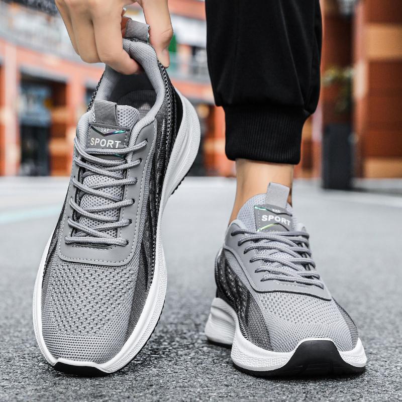 Năm 2023 Nam Mùa Hè Nhẹ Giày Sneaker Nam Thoáng Khí Nam Chạy Bộ Miễn Phí Vận Chuyển Tập Gym Giày Mới Color: Black Shoe Size: 10