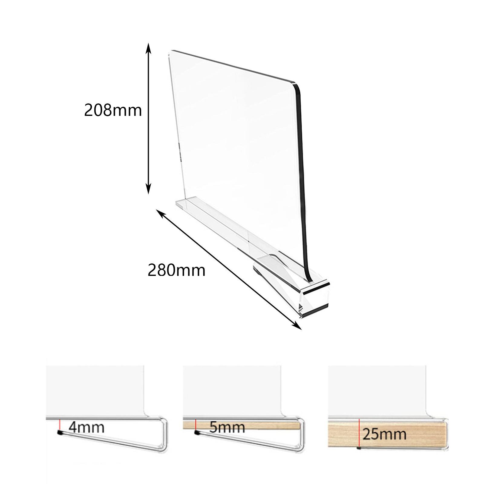 Acrylic Shelf Divider Clear, Easily Install ,Saving Space, Shelf Separator Closet Shelf Divider for Books  Separator Sweater Shirts