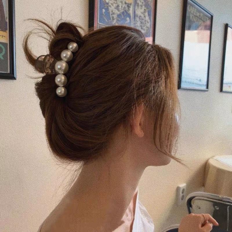 Kẹp Tóc Càng Cua Lớn Đính Đá & Ngọc Trai Thời Trang