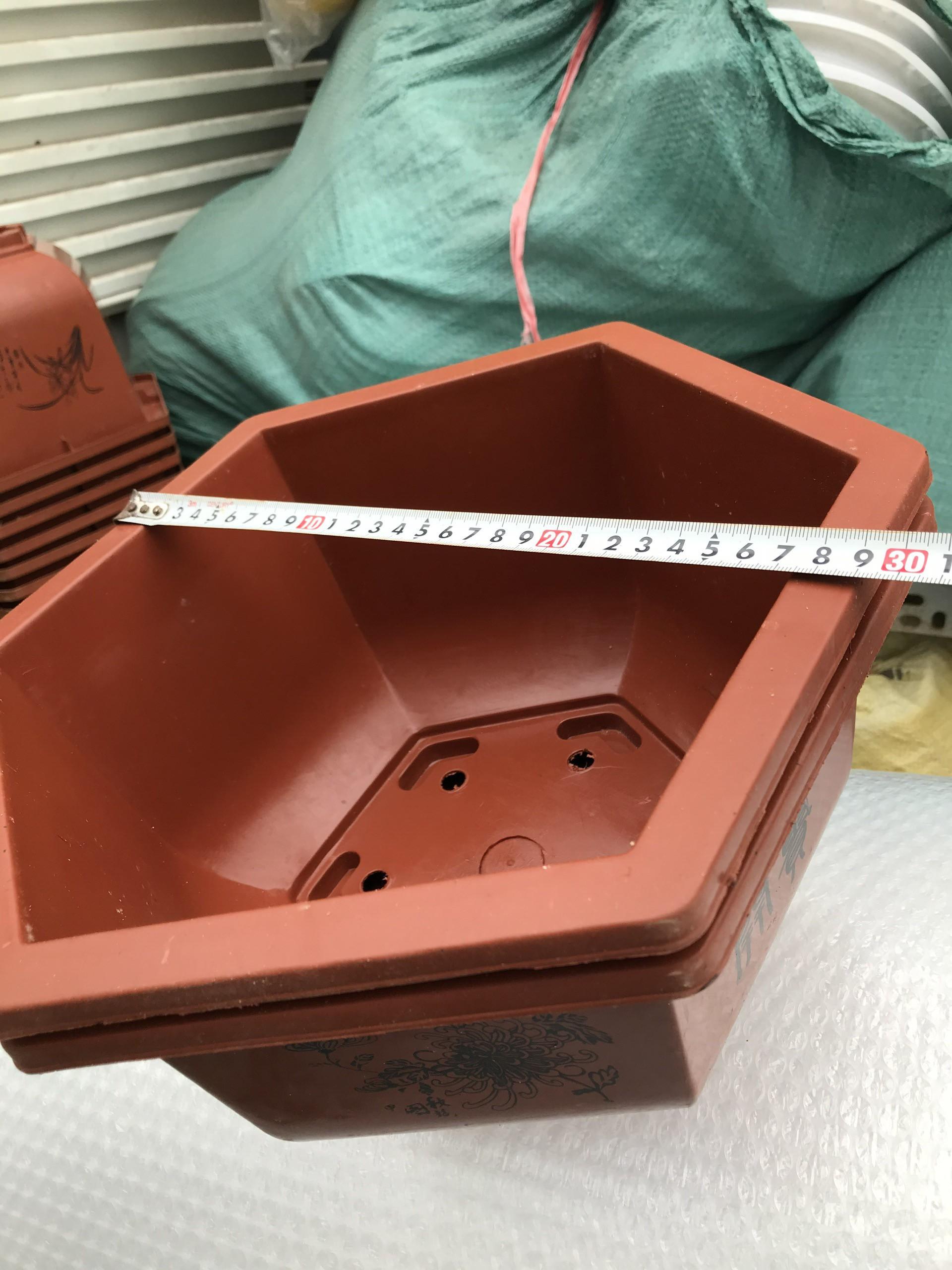 Bộ 10 chậu lục giác trồng cây họa tiết FA320 KT 30x18cm