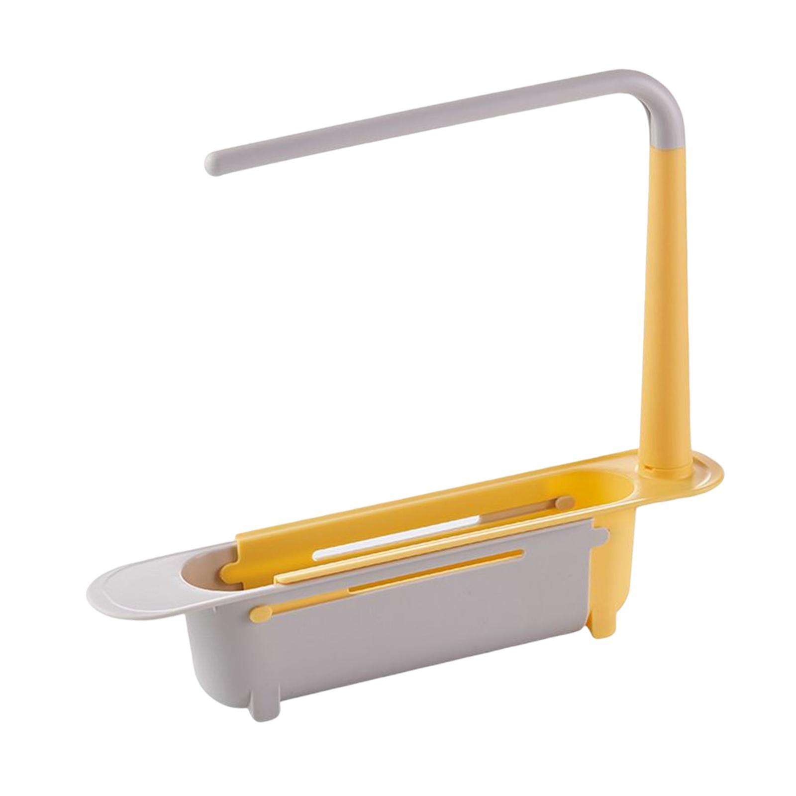 Telescoping Sink Caddy with Dishcloth Hanger Telescopic Sink Tidy Holder for Home Bathroom