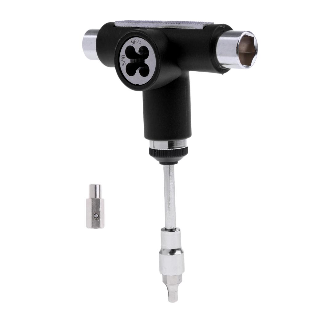 Skateboard Deck Sandpaper Grip Tape + Longboard Wrench all-in-one T-tool