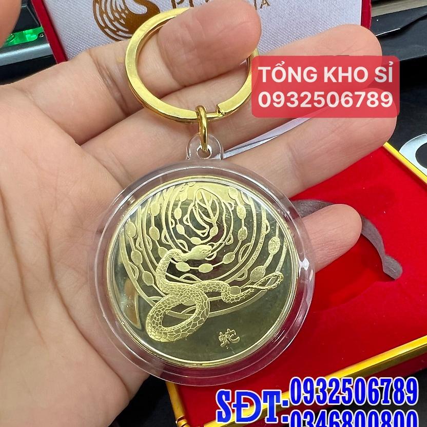 Móc Khóa Đồng Xu Khắc Hình 12 Con Giáp, Niken Mạ Vàng Phong Thủy - Ecoins