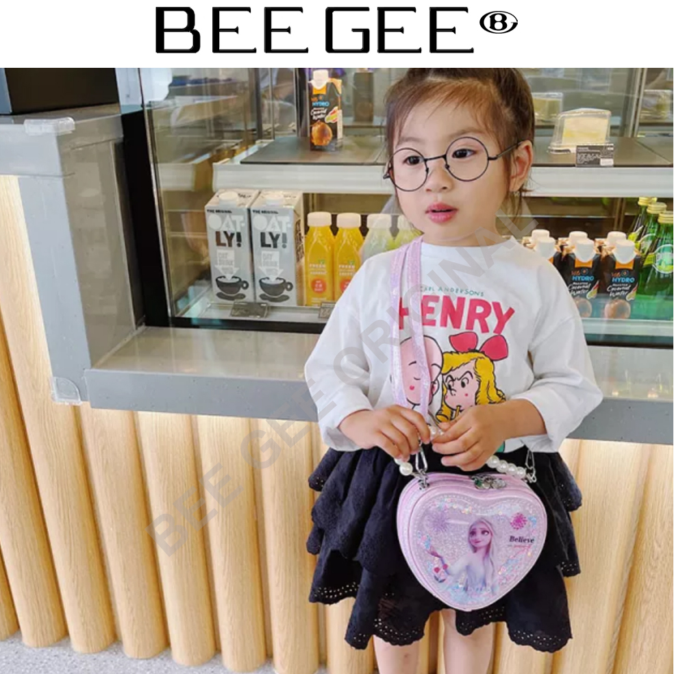 Túi đeo chéo hình trái tim ELSA có đèn phát sáng siêu hot cho trẻ em bé gái DCTE1014 (Tặng quà tặng ngẫu nhiên trong BEEGEE collection