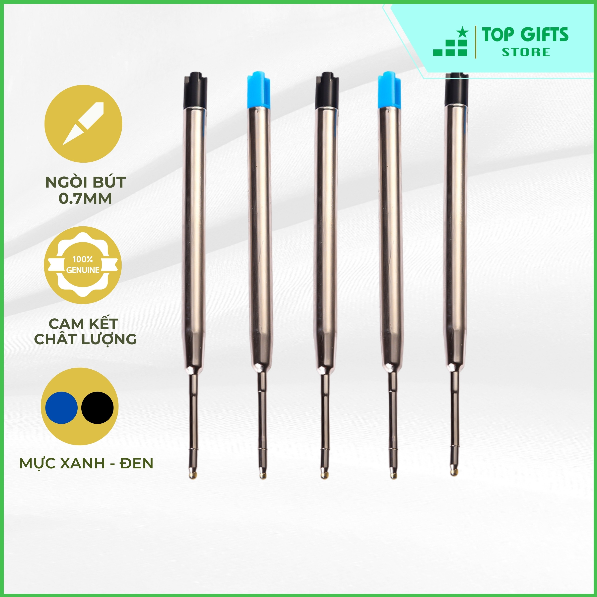 1 Ruột bút ký 0.7mm, mực xanh Dùng thay ngòi cho bút ký tên loại bấm hoặc bút xoay để mở ngòi chuyên cho bút ký tên