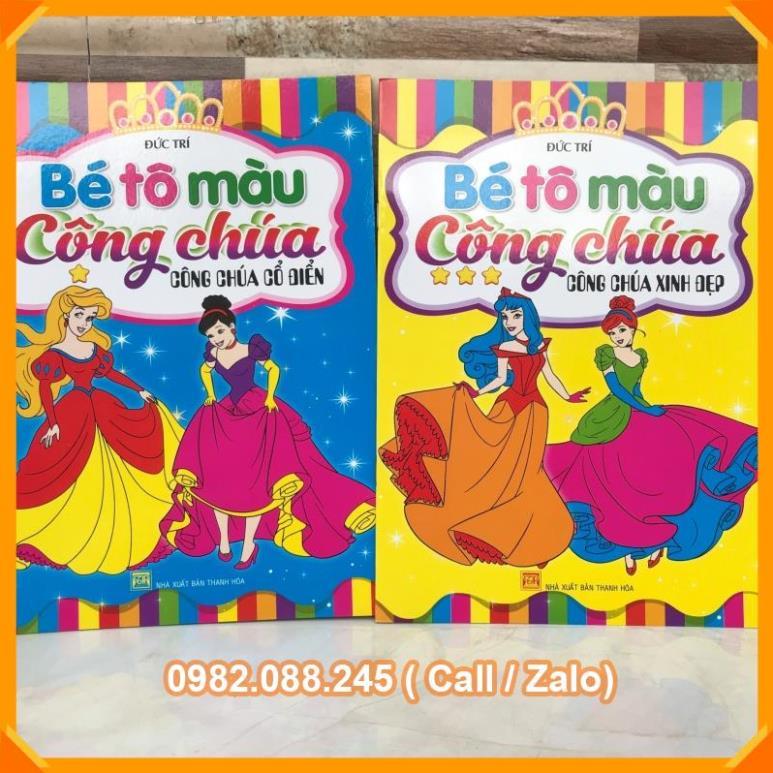 Bé tập tô màu công chúa