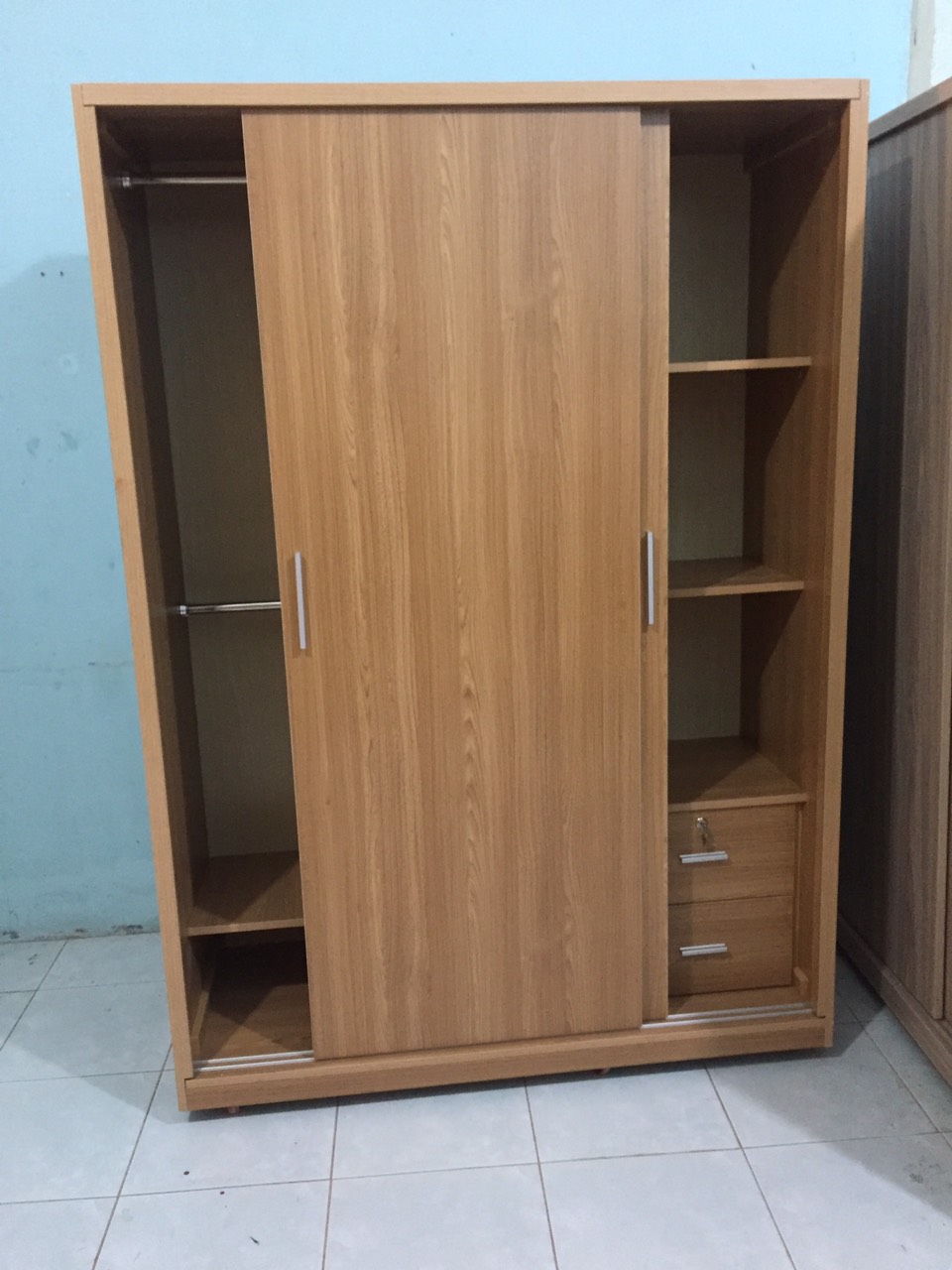 Tủ quần áo gỗ MDF Melamine cửa lùa 1M8