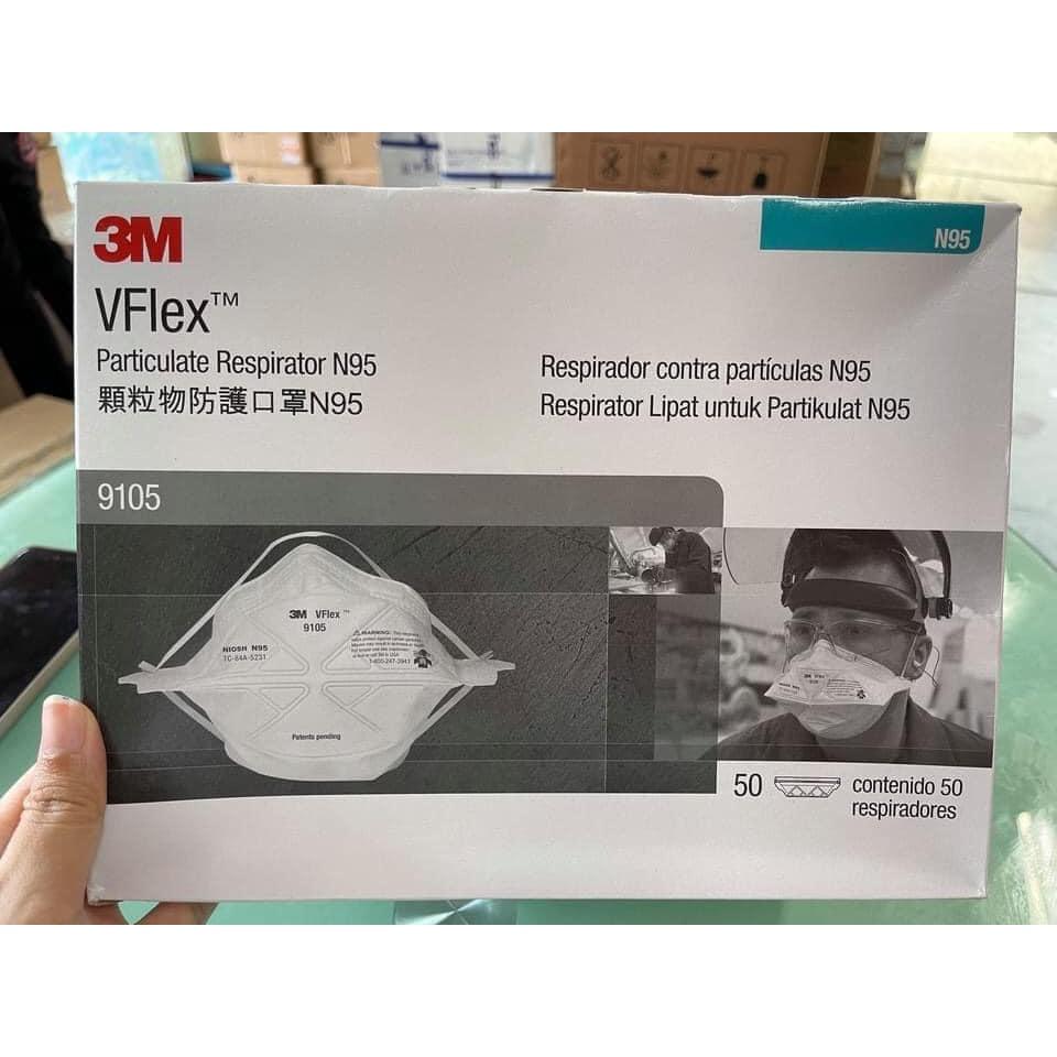 Khẩu trang lọc bụi mịn, kháng khuẩn 3M N95 9105